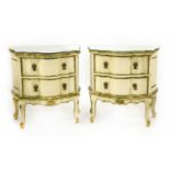 A pair of modern painted bedside chests,