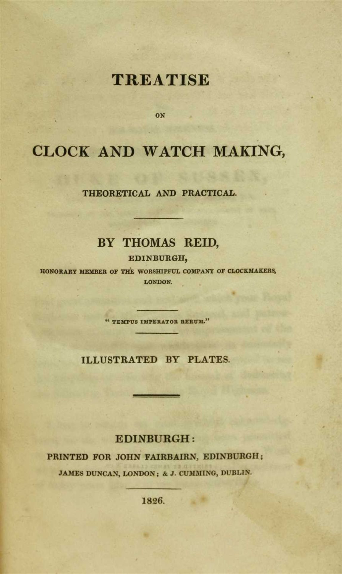 Reid, Thomas: Treatise on Clock and Watch Making, - Image 2 of 2