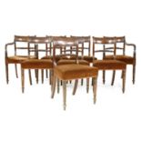 A set of eight mahogany dining chairs,
