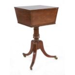 A Regency mahogany and line inlaid butler's caddy,