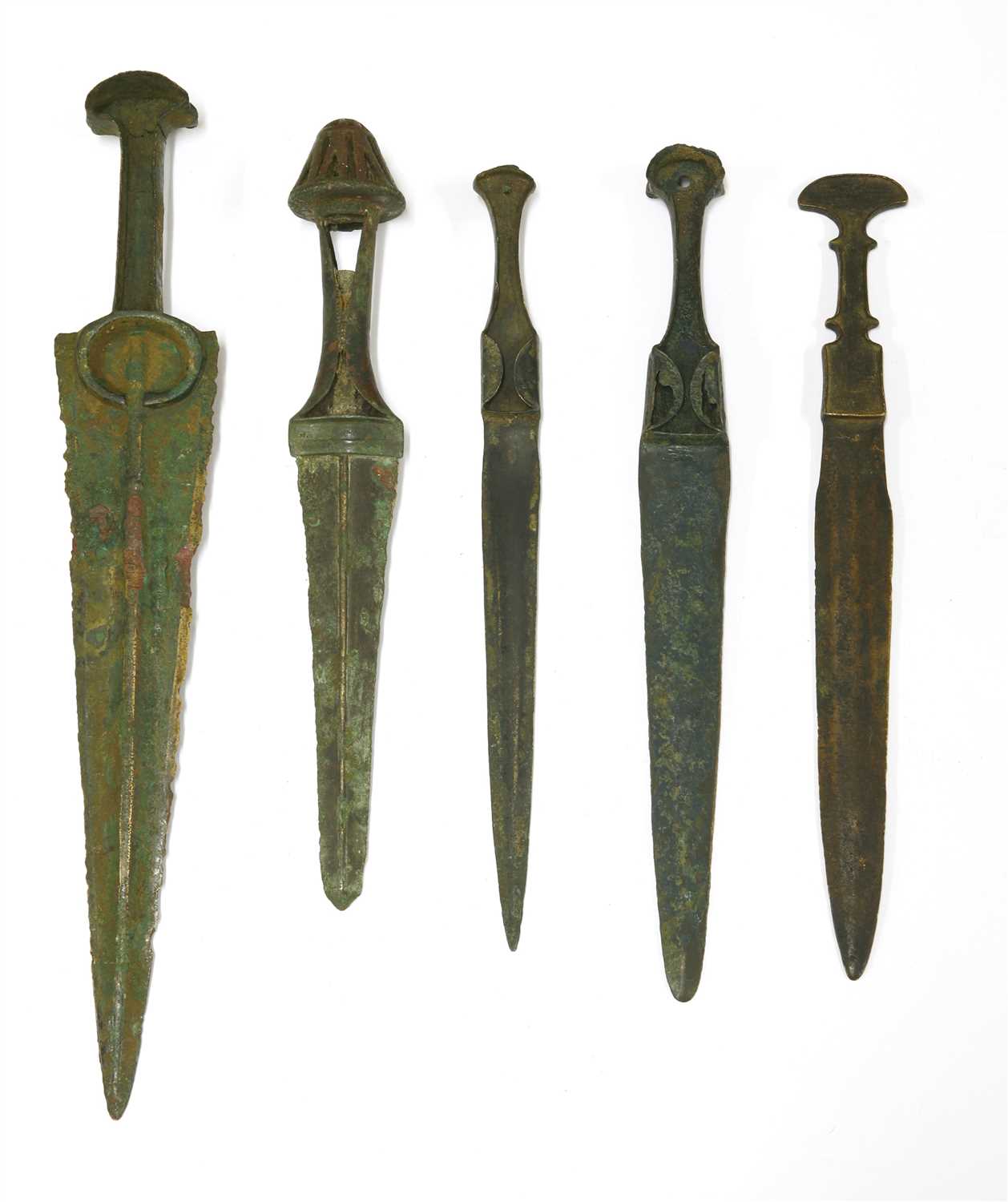 Five bronze daggers, - Image 2 of 2