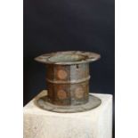 A large Persian bronze mortar,