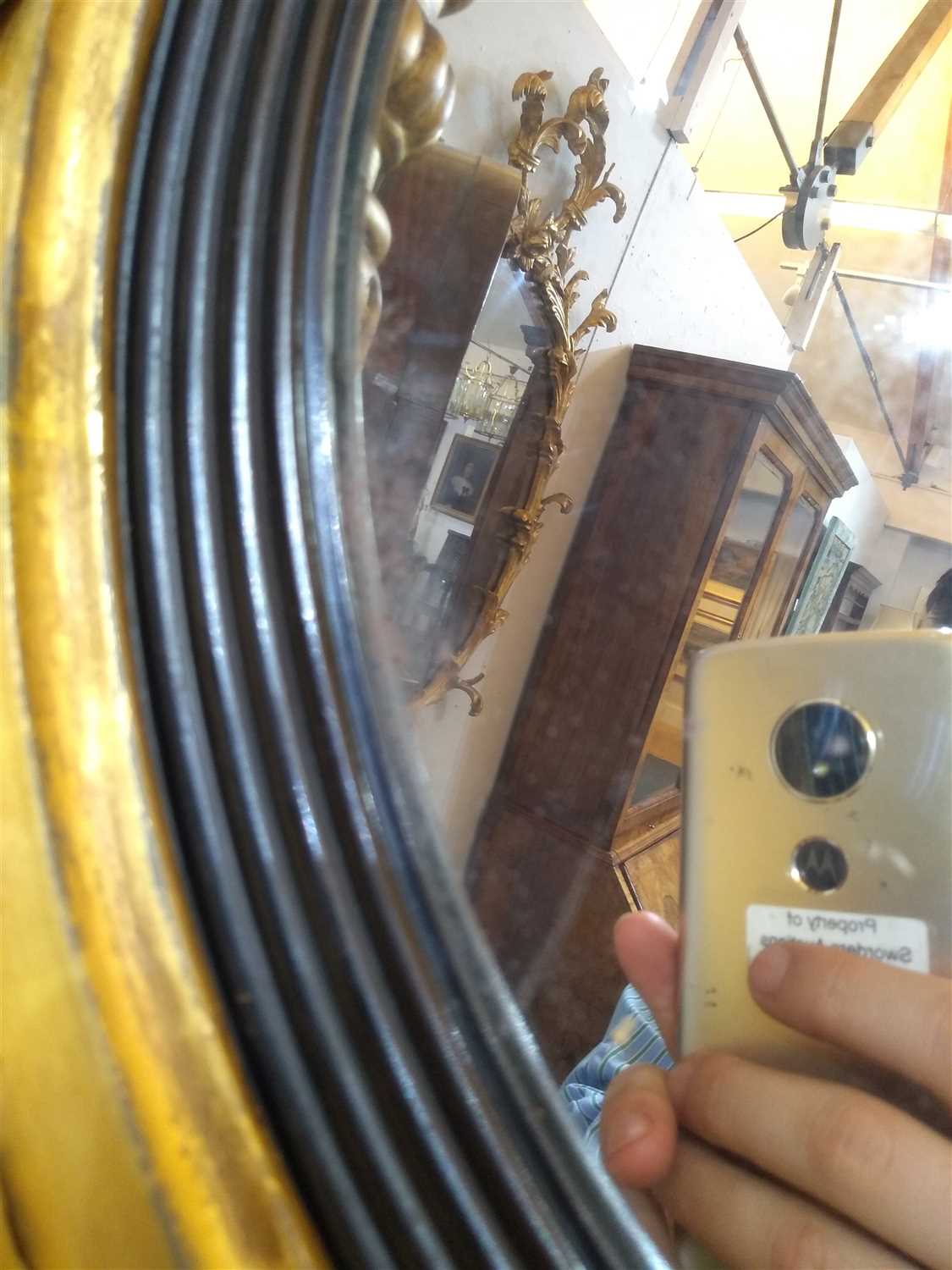 A Regency giltwood convex wall mirror, - Image 10 of 15