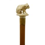 An ivory and malacca walking stick by Brigg of London,