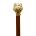 An ivory and malacca walking stick,