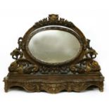 An Italian carved giltwood and gesso dressing table mirror,