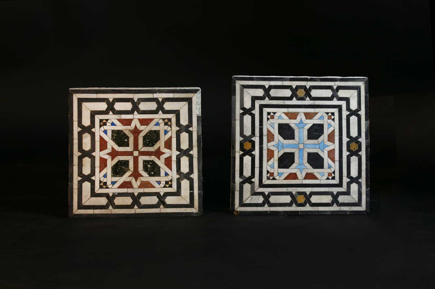 Two Mamluk (15th-17th century CE) square mosaic panels, - Image 2 of 2
