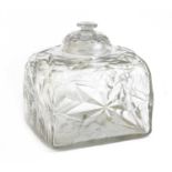 An Irish cut-glass tea caddy and cover,