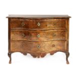 A Maltese kingwood and mahogany-banded serpentine chest,