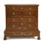 An oak chest,