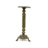 A Persian bronze lamp stand,