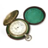 A silver hunter cased barometer/altimeter,