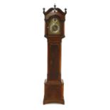 A Georgian-style mahogany grandmother clock,