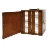 A mahogany cabinet of microscope slides,