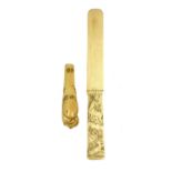 A carved ivory page turner,