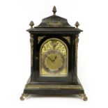 A Winterhalder and Hofmeier ebonised and brass bracket clock,