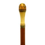 An ivory and malacca gadget walking stick,
