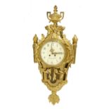 A Louis XV-style gilt bronze cartel clock,