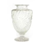 A Baccarat cut-glass vase of urn form,
