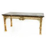 A Chippendale-style giltwood console table,