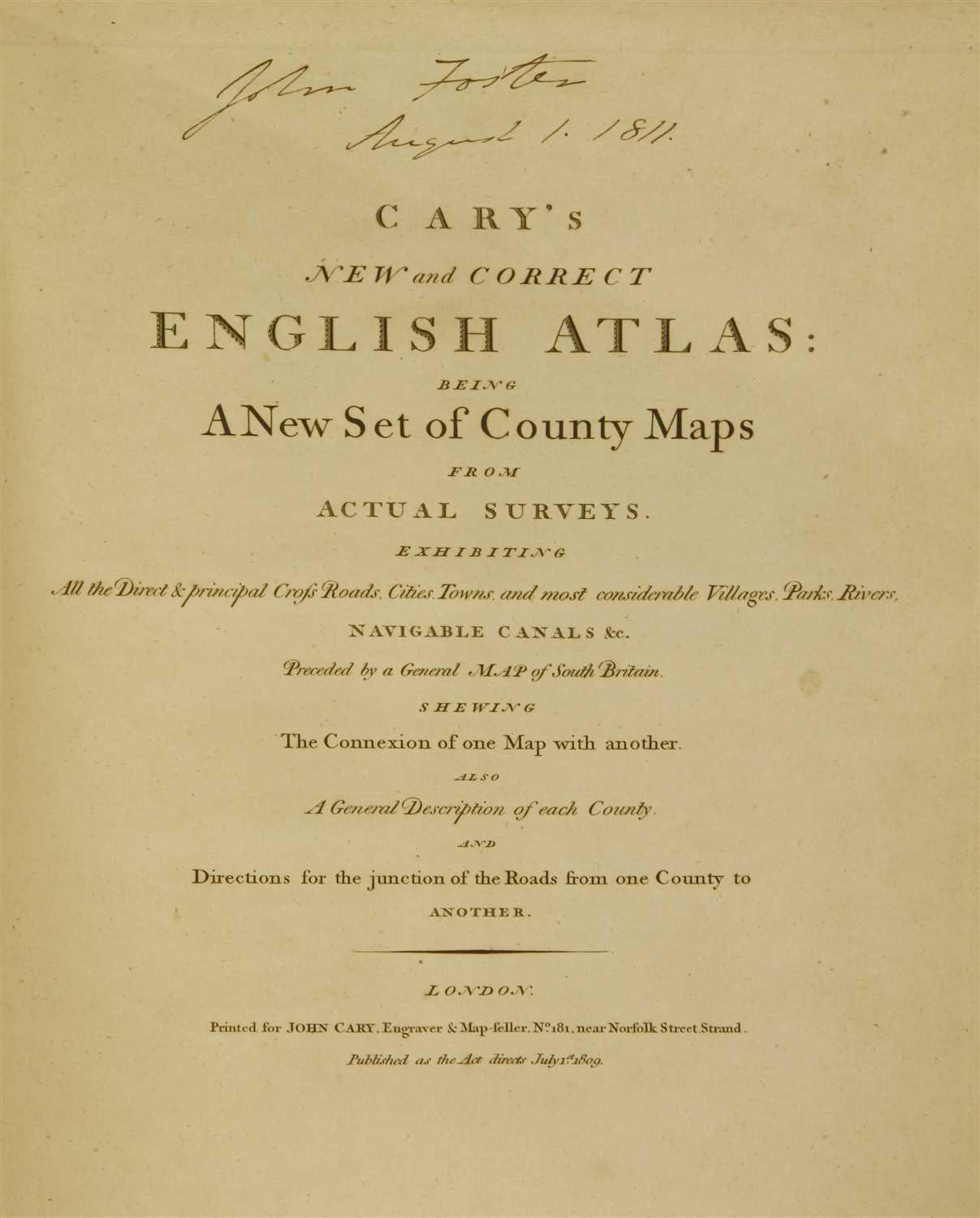 Cary's New and Correct English Atlas.. - Image 4 of 4