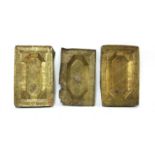 A pair of embossed sheet brass trays,