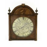 An inlaid walnut cased mantel clock,