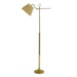 An adjustable brass lounge light,