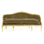 A George lll carved and giltwood settee,