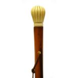 An ivory and malacca walking stick,
