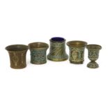 Five Islamic hookah bowls,