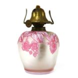 A Thomas Webb & Sons cameo glass oil lamp,