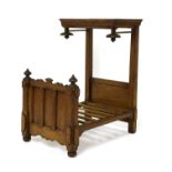 A miniature oak tester bed,