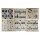 Twenty-four delft blue and white tiles,