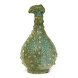 A Kashan pottery cock-headed ewer,