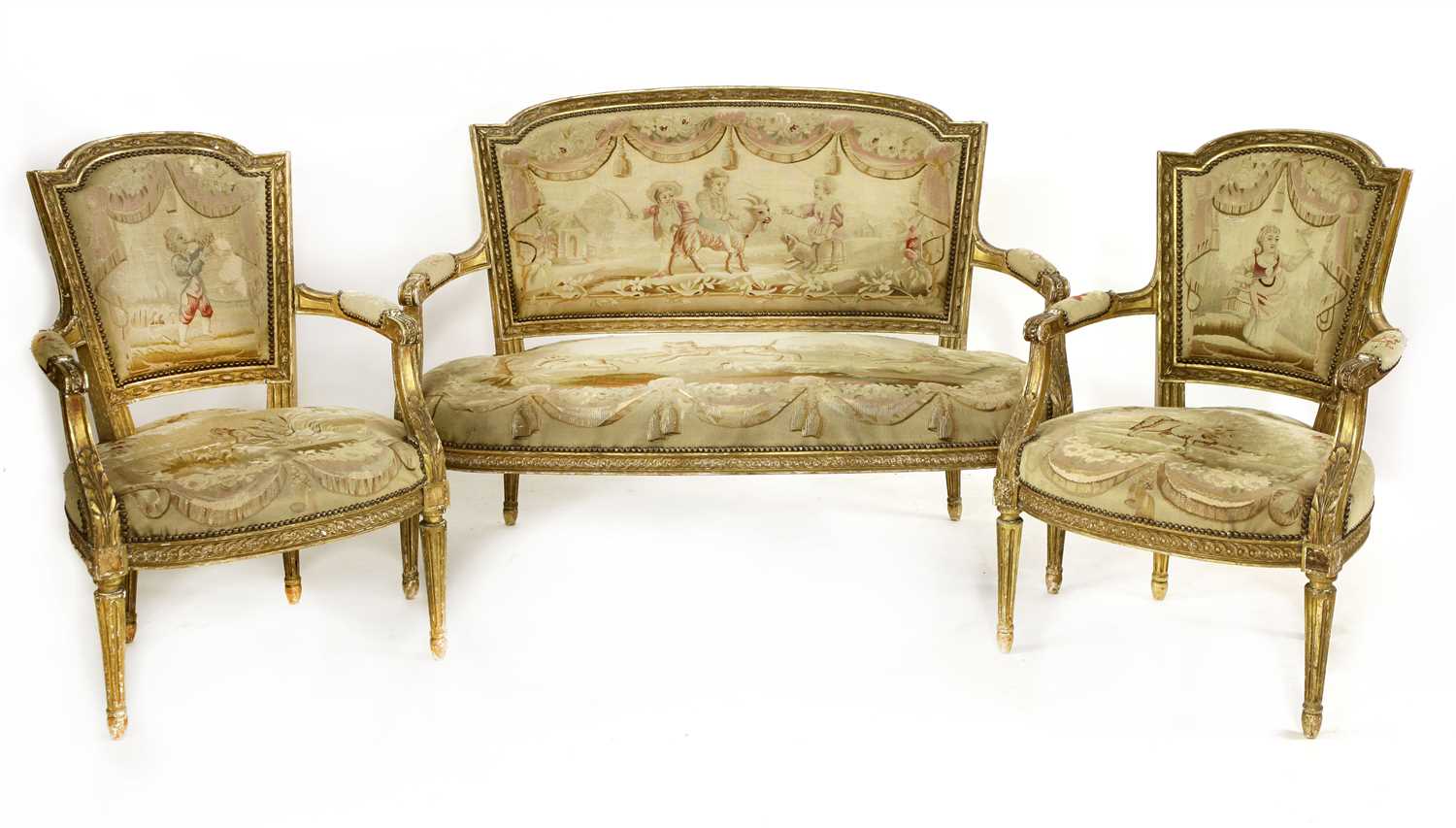 A Louis XVI-style part salon suite,