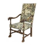 A Continental beechwood elbow chair,