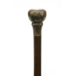 A George V silver and snakewood gadget walking stick by Brigg of London,