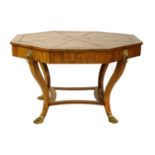 An Austrian octagonal centre library table,