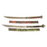 Two dha swords,