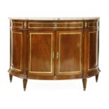 A Continental demilune side cabinet,