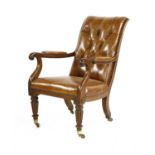 A Gillow-type library armchair,