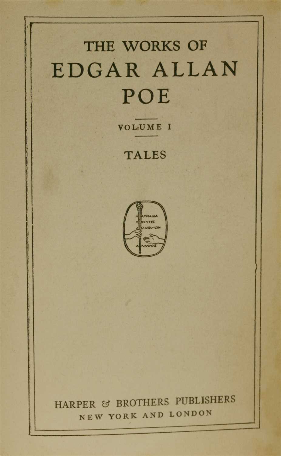 BINDING: POE, Edgar Allan: Works, 10 Vols.BINDING: POE, Edgar Allan: - Image 2 of 2