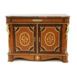 A Louis XVI design inlaid mahogany side cabinet,