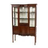 An Edwardian mahogany glazed display cabinet,