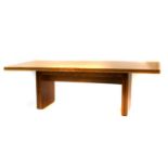 An Art Deco satinwood and walnut dining table,