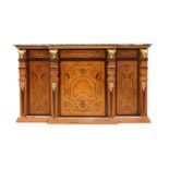A French Empire design inlaid mahogany sideboard,