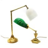 Two brass Anglepoise lamps,