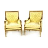 A pair of matching fauteuil,