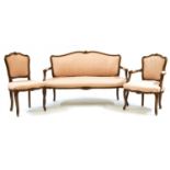 A French design walnut salon suite,